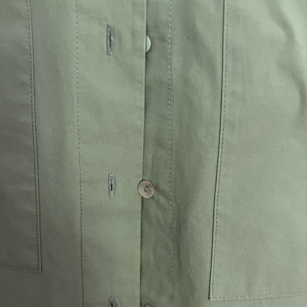 Zara olive green short button blouse - Picture 4 of 7